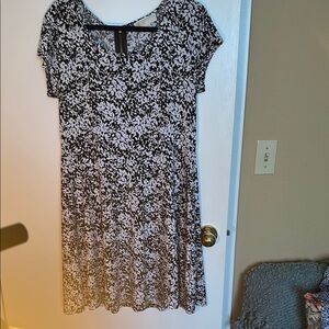 Michael Kors Black and White Floral Mini Dress